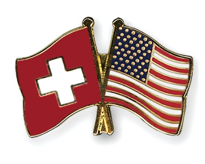 Fahnen Pins Schweiz USA