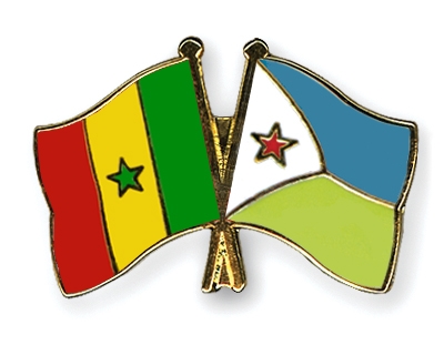 Fahnen Pins Senegal Dschibuti