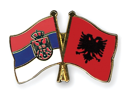 Fahnen Pins Serbien Albanien