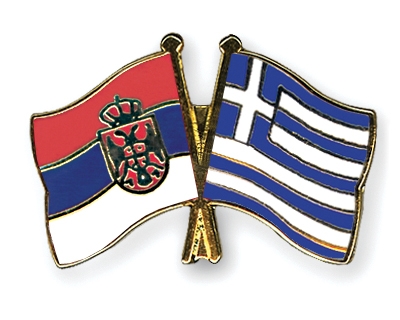 Fahnen Pins Serbien Griechenland
