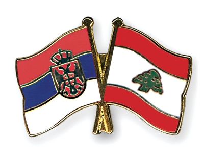 Fahnen Pins Serbien Libanon