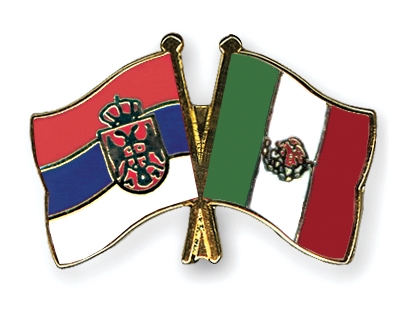 Fahnen Pins Serbien Mexiko