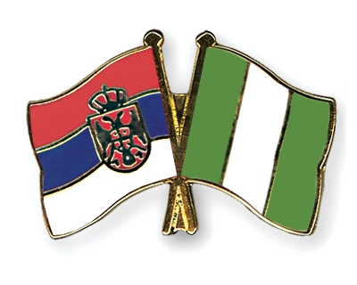 Fahnen Pins Serbien Nigeria