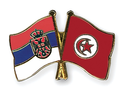 Fahnen Pins Serbien Tunesien