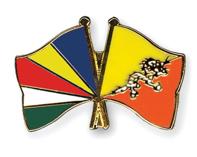 Fahnen Pins Seychellen Bhutan