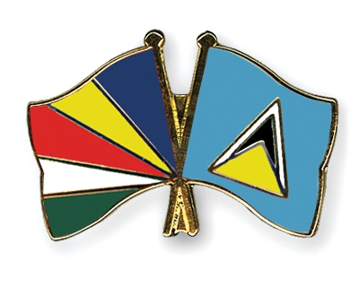 Fahnen Pins Seychellen St-Lucia