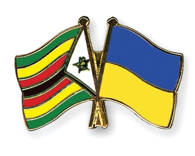 Fahnen Pins Simbabwe Ukraine