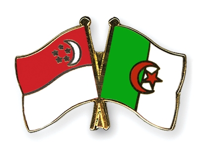 Fahnen Pins Singapur Algerien