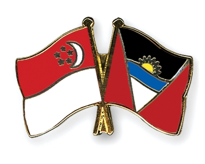 Fahnen Pins Singapur Antigua-und-Barbuda