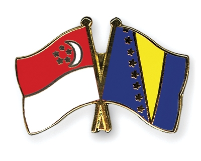 Fahnen Pins Singapur Bosnien-und-Herzegowina