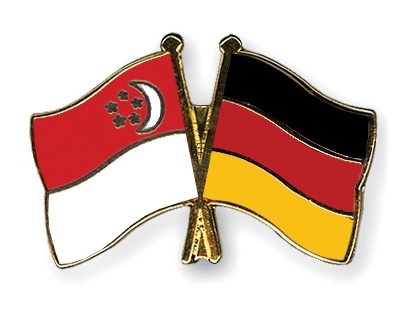 Fahnen Pins Singapur Deutschland