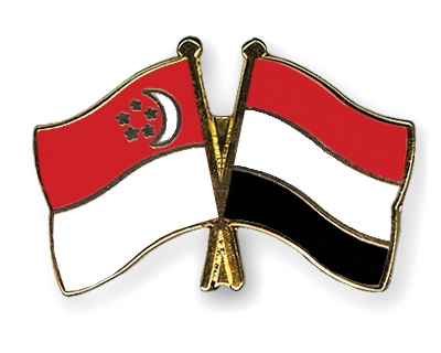 Fahnen Pins Singapur Jemen