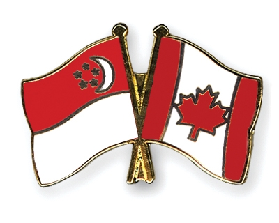 Fahnen Pins Singapur Kanada