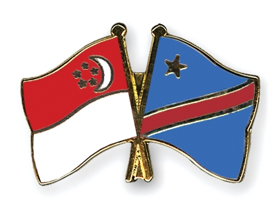 Fahnen Pins Singapur Kongo-Demokratische-Republik