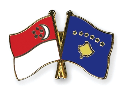 Fahnen Pins Singapur Kosovo