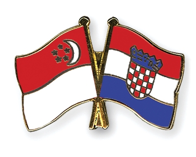 Fahnen Pins Singapur Kroatien