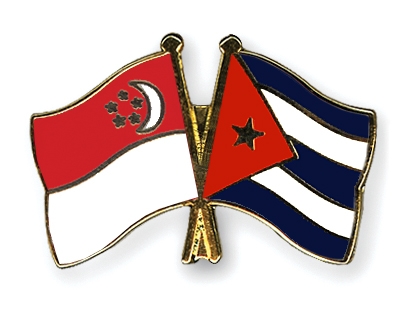 Fahnen Pins Singapur Kuba