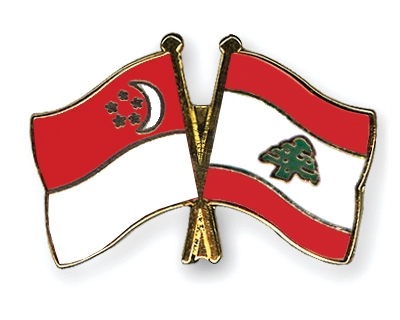 Fahnen Pins Singapur Libanon
