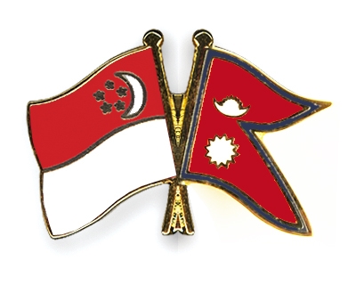 Fahnen Pins Singapur Nepal
