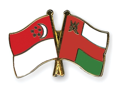 Fahnen Pins Singapur Oman