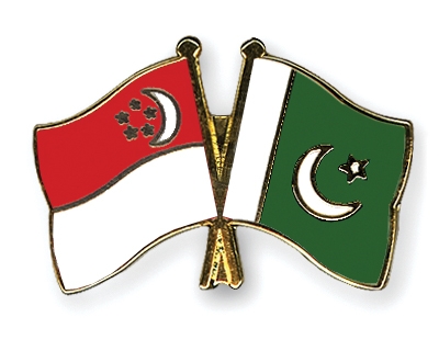 Fahnen Pins Singapur Pakistan