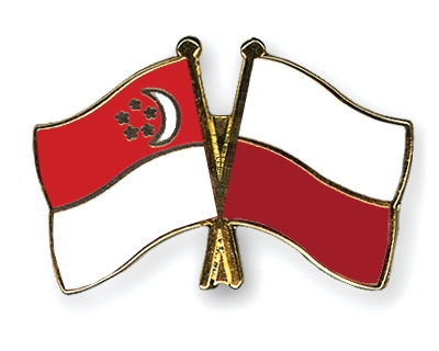 Fahnen Pins Singapur Polen