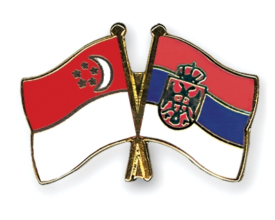 Fahnen Pins Singapur Serbien