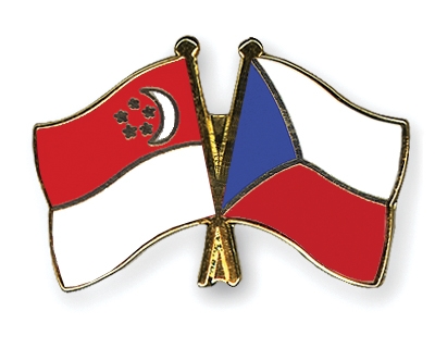 Fahnen Pins Singapur Tschechische-Republik