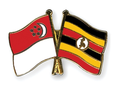 Fahnen Pins Singapur Uganda