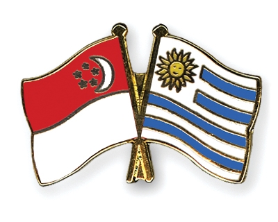 Fahnen Pins Singapur Uruguay
