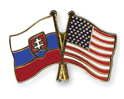 Fahnen Pins Slowakei USA