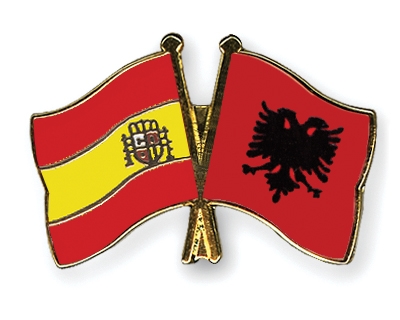 Fahnen Pins Spanien Albanien