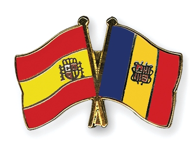 Fahnen Pins Spanien Andorra