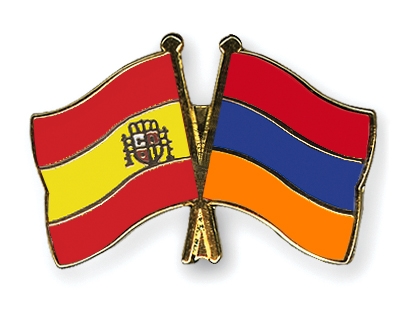 Fahnen Pins Spanien Armenien