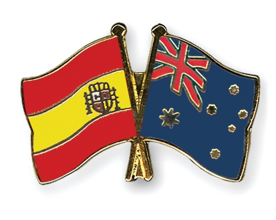 Fahnen Pins Spanien Australien