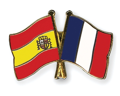 Fahnen Pins Spanien Frankreich