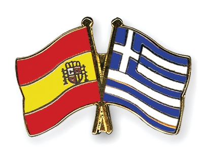 Fahnen Pins Spanien Griechenland