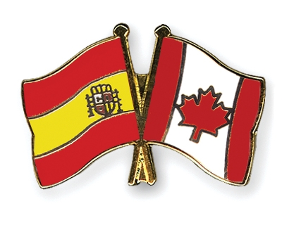 Fahnen Pins Spanien Kanada