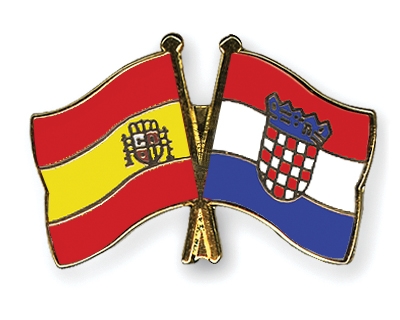 Fahnen Pins Spanien Kroatien