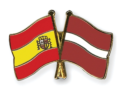 Fahnen Pins Spanien Lettland