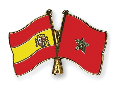 Fahnen Pins Spanien Marokko