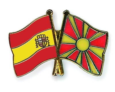 Fahnen Pins Spanien Mazedonien