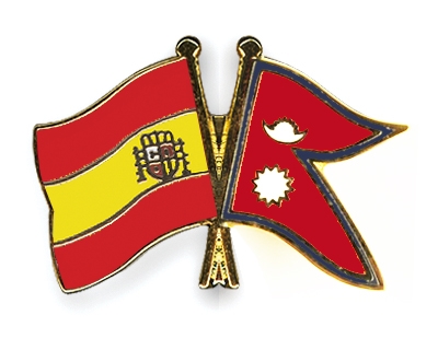 Fahnen Pins Spanien Nepal