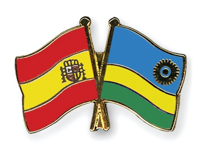 Fahnen Pins Spanien Ruanda
