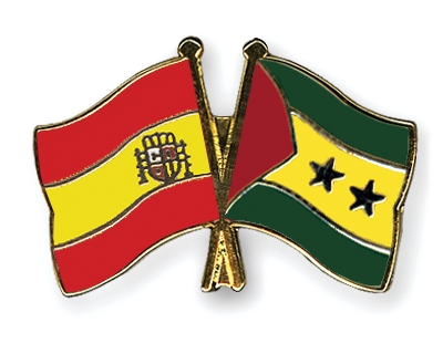 Fahnen Pins Spanien Sao-Tome-und-Principe