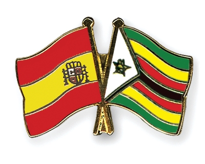 Fahnen Pins Spanien Simbabwe