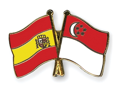 Fahnen Pins Spanien Singapur