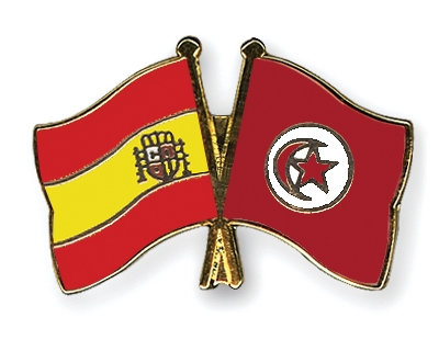 Fahnen Pins Spanien Tunesien
