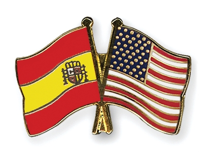 Fahnen Pins Spanien USA