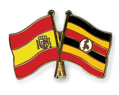 Fahnen Pins Spanien Uganda